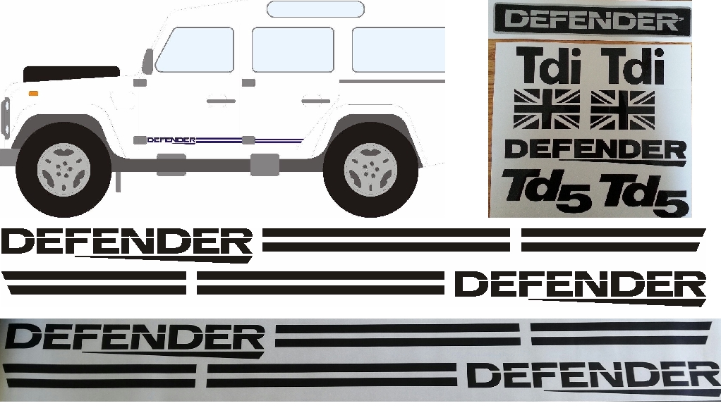 Land Rover  / Land Rover Defender bonnet front name decals sticker graphics