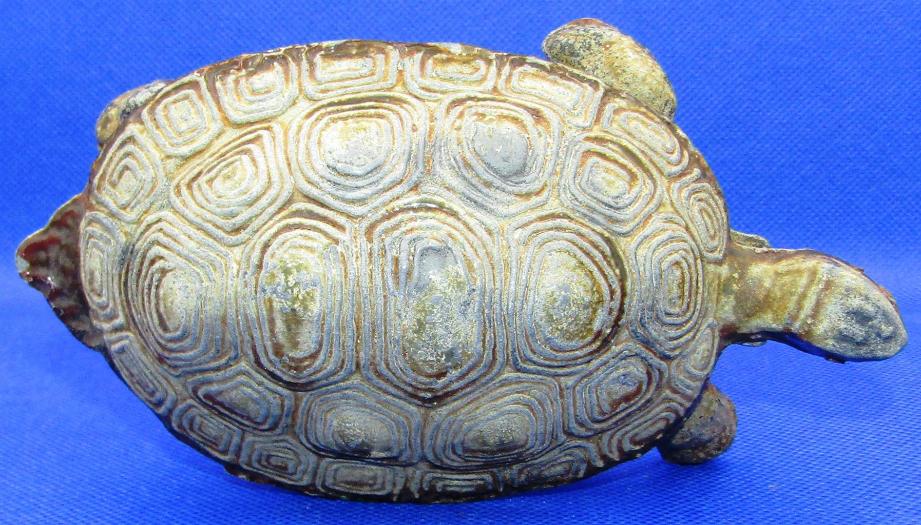 Bronzed Tortoise Trinket Box with hinged Top Shell