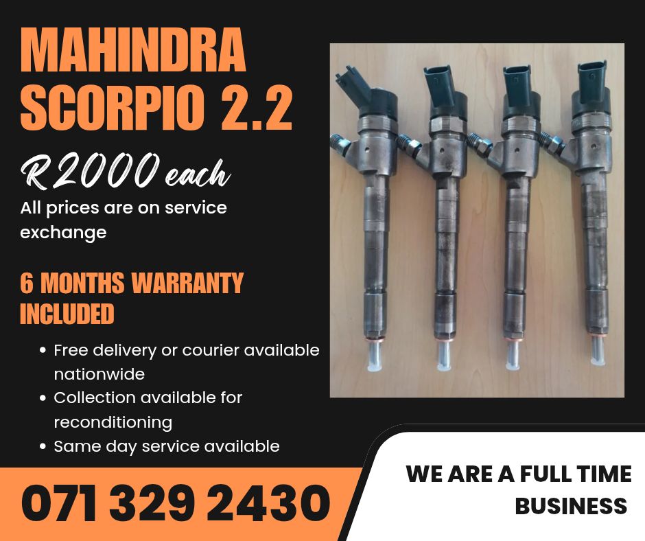 MAHINDRA SCORPIO INJECTORS FOR SALE WITH WARRANTY INCLUDED - Private Seller MAHINDRA SCORPIO INJECTORS FOR SALE WITH WARRANTY INCLUDED - Private Seller