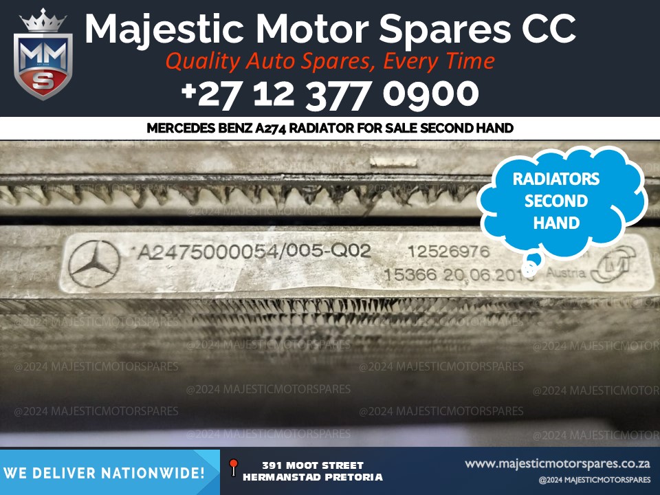 second-hand mercedes a274 radiator for sale in south africa - Private Seller