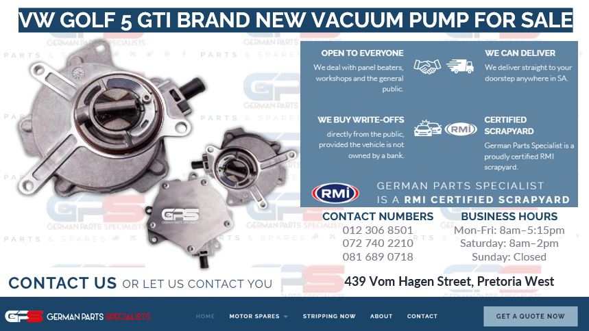 VW GOLF 5 GTI BRAND NEW VACUUM PUMPS FOR SALE - Private Seller VW GOLF 5 GTI BRAND NEW VACUUM PUMPS FOR SALE - Private Seller