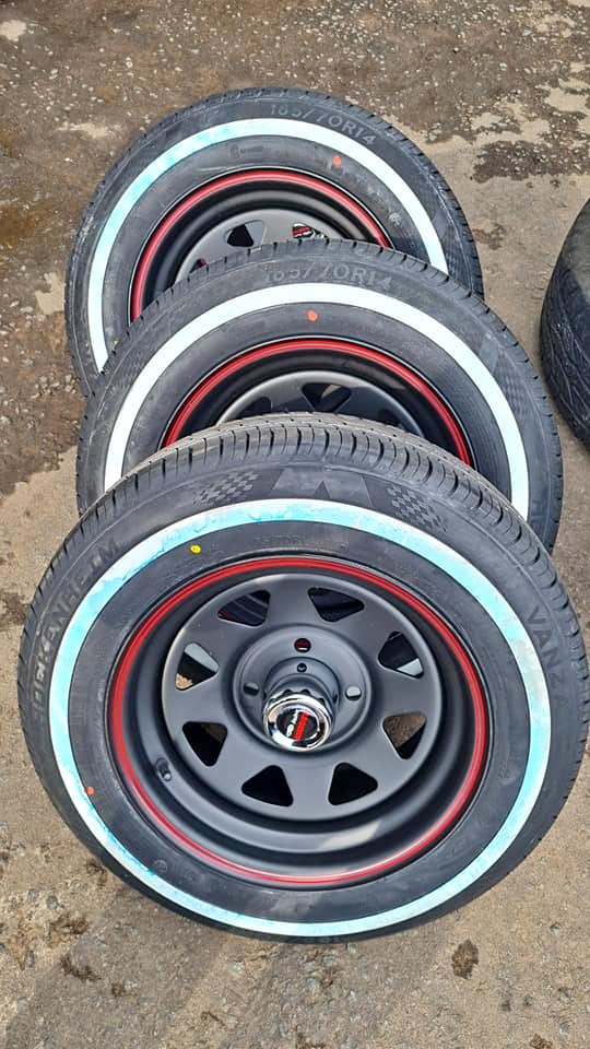 Toyota Avanza Brand new rims +tyres  185/70/14 white wall - Private Seller