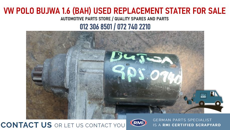 VW Polo Bujwa 1.6 (BAH) used replacement starter for sale - Private Seller VW Polo Bujwa 1.6 (BAH) used replacement starter for sale - Private Seller