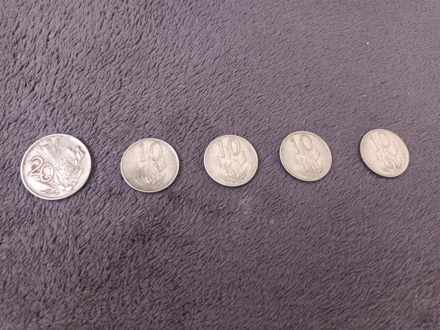 Old South African coins 1977-1988 Old South African coins 1977-1988
