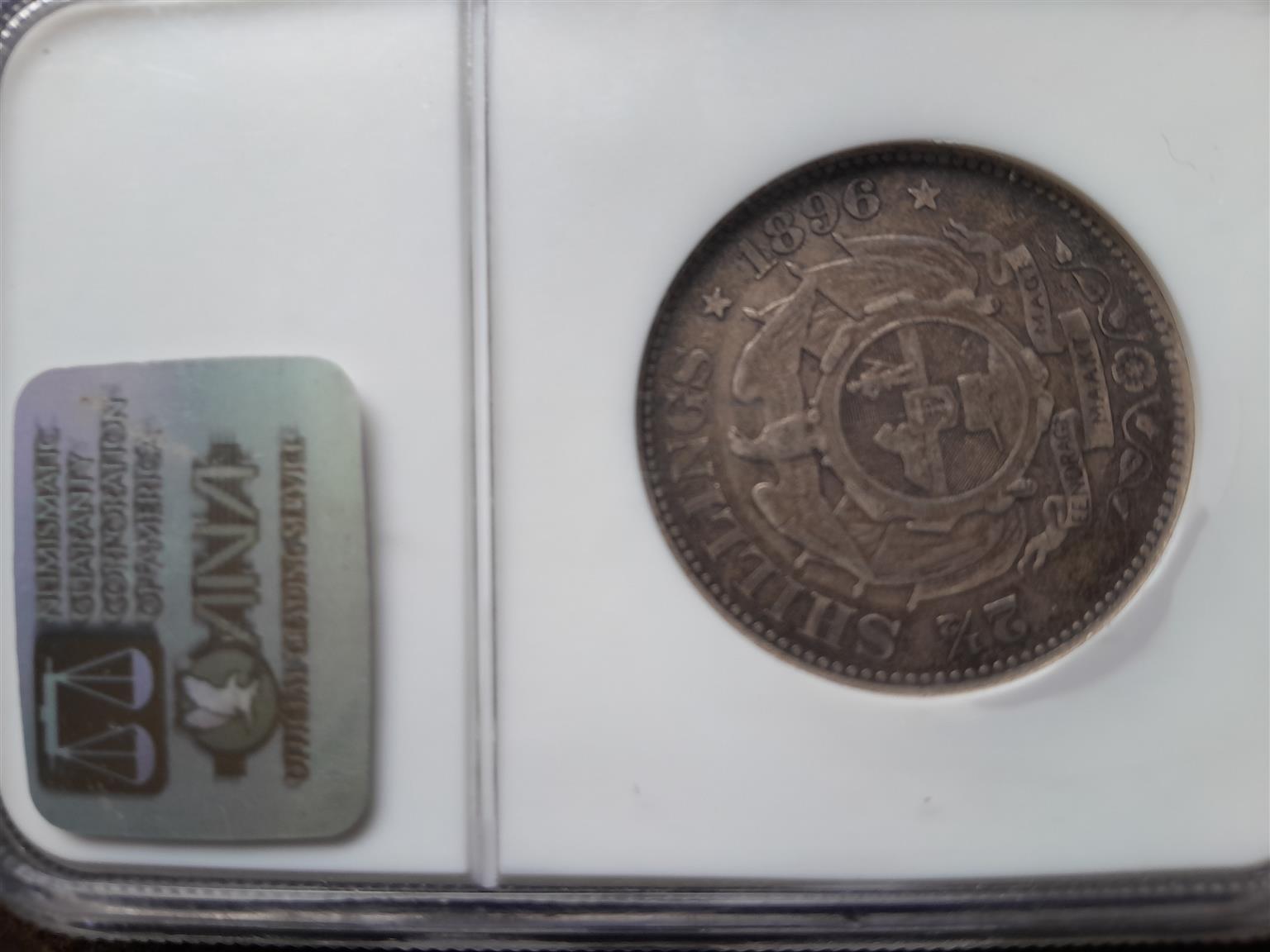 1896 ZAR Paul Kruger two and a half shielling coin for sale 1896 ZAR Paul Kruger two and a half shielling coin for sale