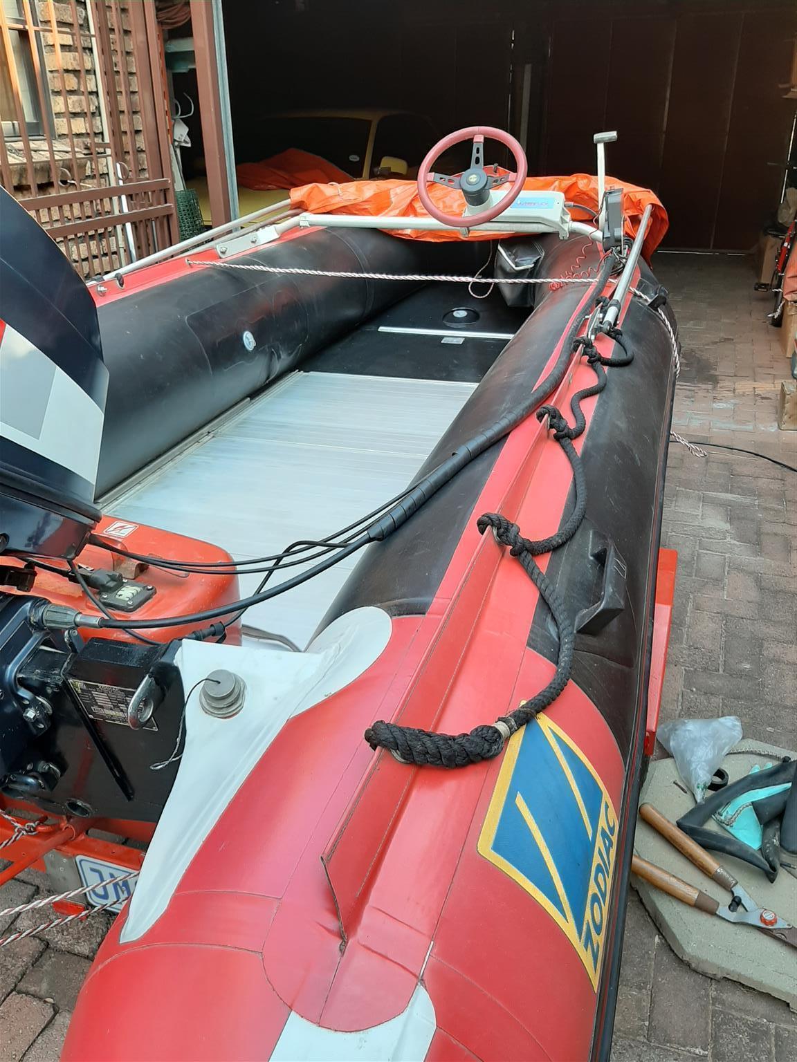 Inflatable Boat Zodiac MkII Futura, complete with Yamaha 40HP motor and trailer