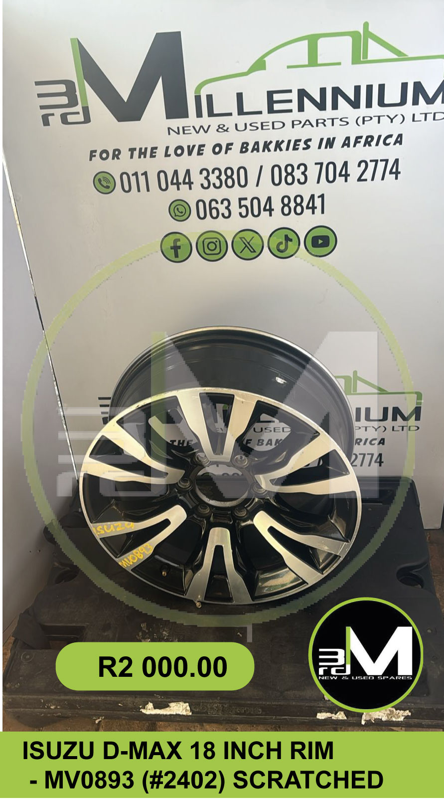 ISUZU D-MAX 18 INCH RIM - MV0893 (#2402) SCRATCHED - Private Seller ISUZU D-MAX 18 INCH RIM - MV0893 (#2402) SCRATCHED - Private Seller