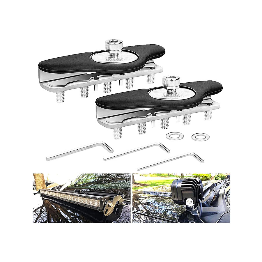 Universal LED Light Bar Mounting Brackets – No-Drill Stainless Steel Mount Clamps (2pc)