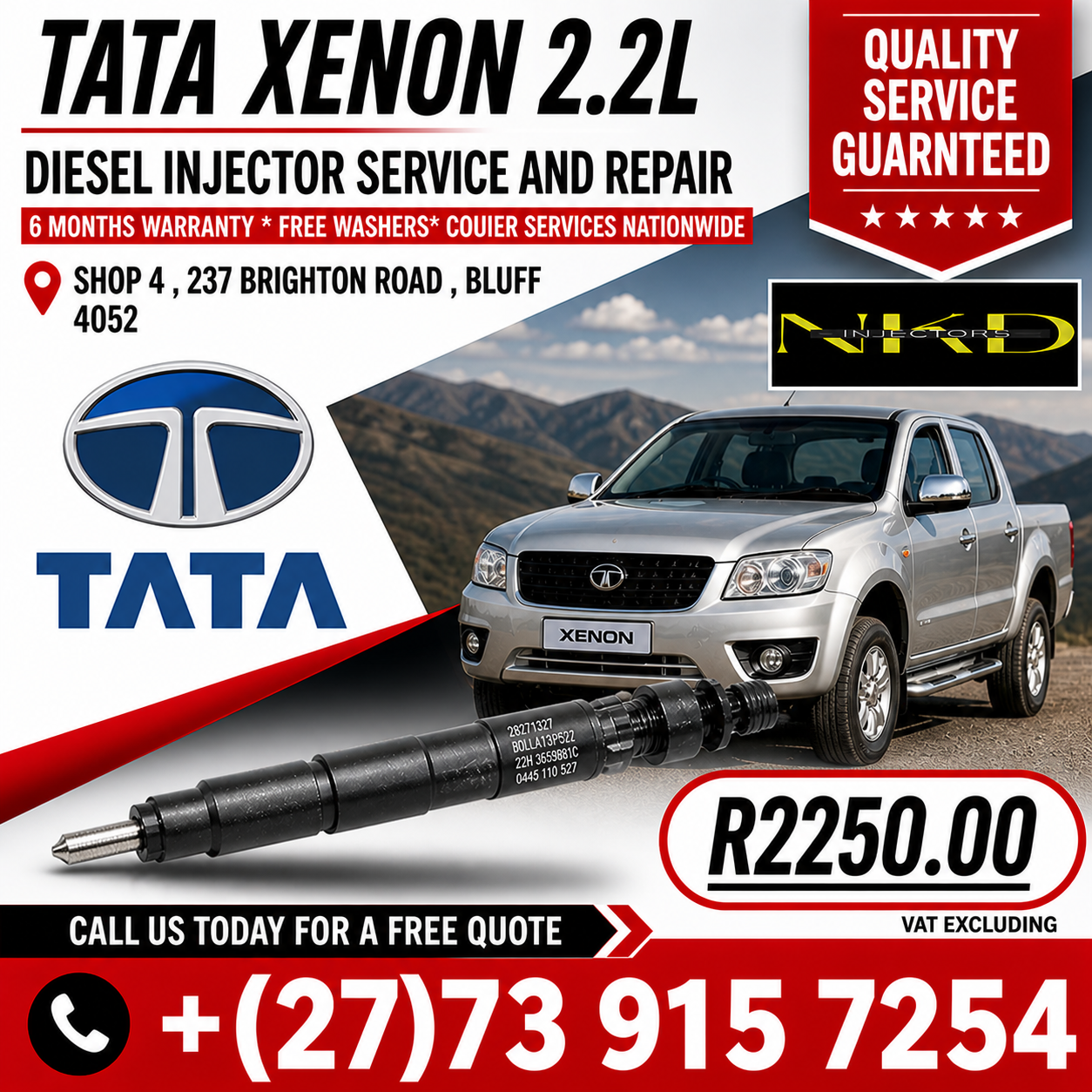 NKD'KZN DIESEL INJECTORS FOR TATA XENON 2.2L - Private Seller NKD'KZN DIESEL INJECTORS FOR TATA XENON 2.2L - Private Seller