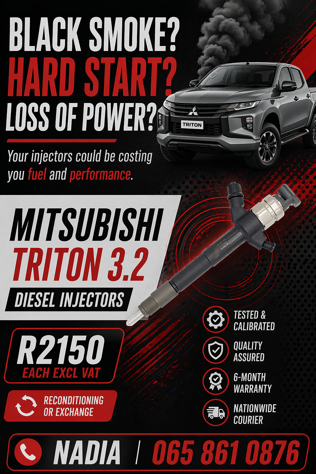 NEW DIESEL INJECTORS NATIONWIDE FOR SALE FOR MITSUBISHI TRITON 3.2 - Private Seller NEW DIESEL INJECTORS NATIONWIDE FOR SALE FOR MITSUBISHI TRITON 3.2 - Private Seller