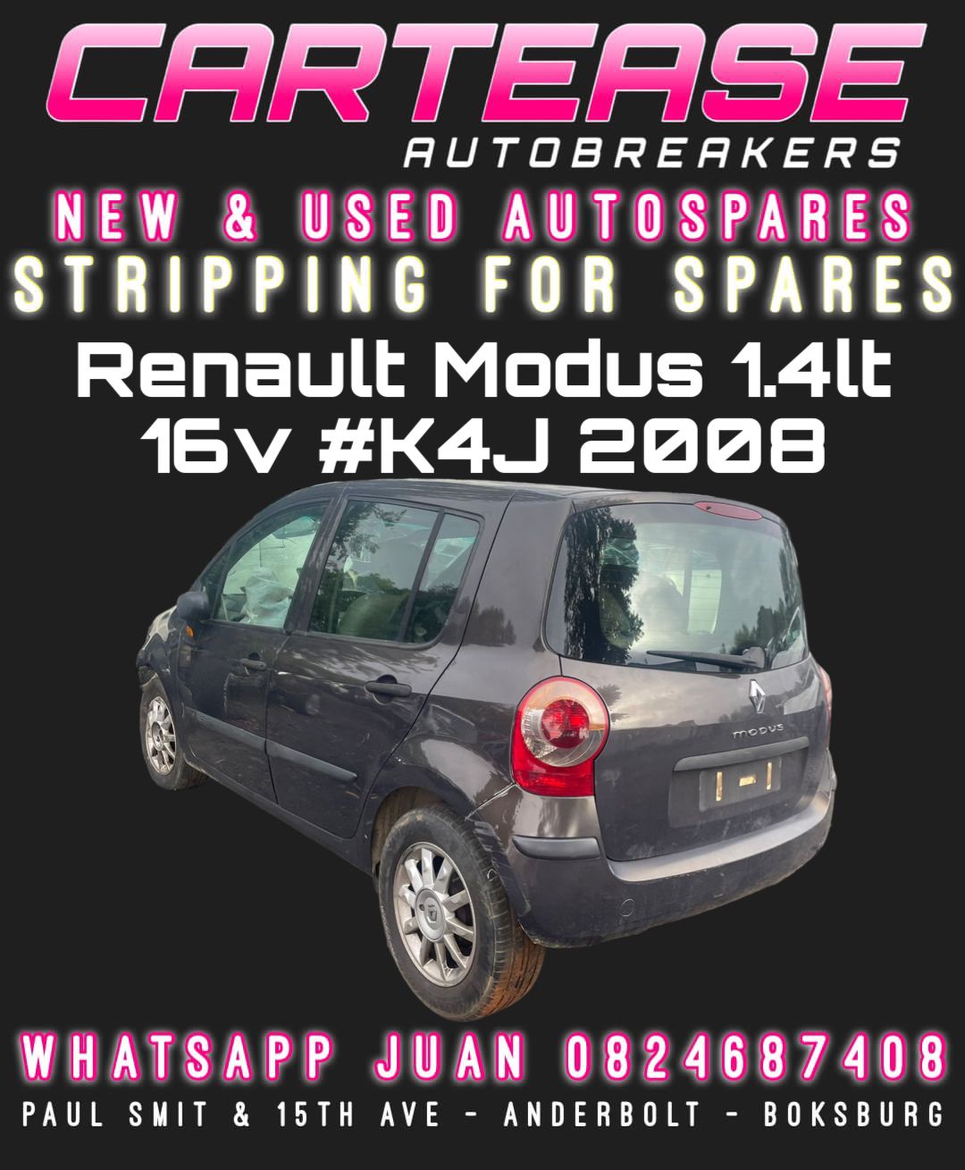 RENAULT MODUS 1.4LT 16V #K4J 2008 STRIPPING FOR SPARES - Private Seller RENAULT MODUS 1.4LT 16V #K4J 2008 STRIPPING FOR SPARES - Private Seller