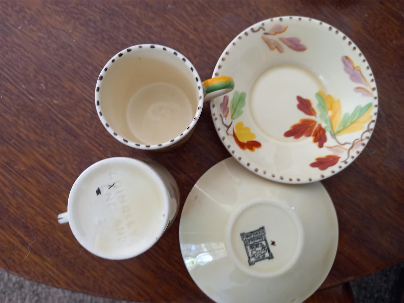 Vintage Grindley Demitasse Autumn floral designs 5 cups and saucers Vintage Grindley Demitasse Autumn floral designs 5 cups and saucers