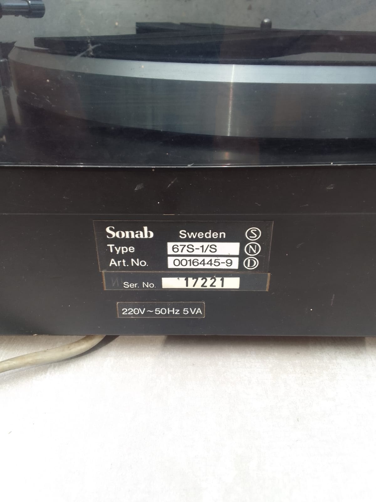 Turntable Vintage Belt Drive Sonab 67S