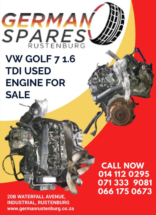 VW GOLF 7 1.6 TDI USED ENGINE FOR SALE - Private Seller
