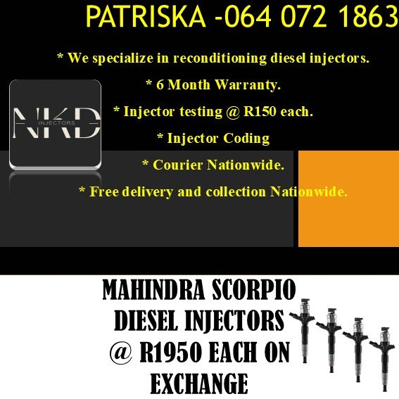MAHINDRA DIESEL INJECTORS FOR SALE OR TO RECON - Private Seller MAHINDRA DIESEL INJECTORS FOR SALE OR TO RECON - Private Seller