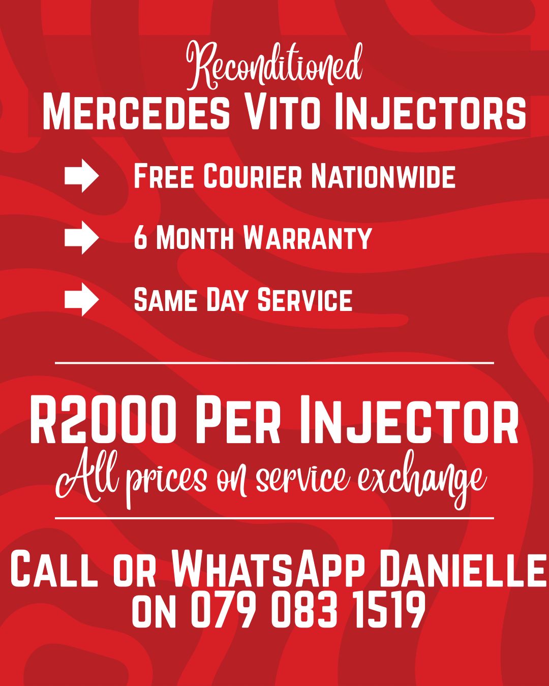 MERCEDES BENZ VITO INJECTORS FOR SALE WITH WARRANTY INCLUDED - Private Seller MERCEDES BENZ VITO INJECTORS FOR SALE WITH WARRANTY INCLUDED - Private Seller