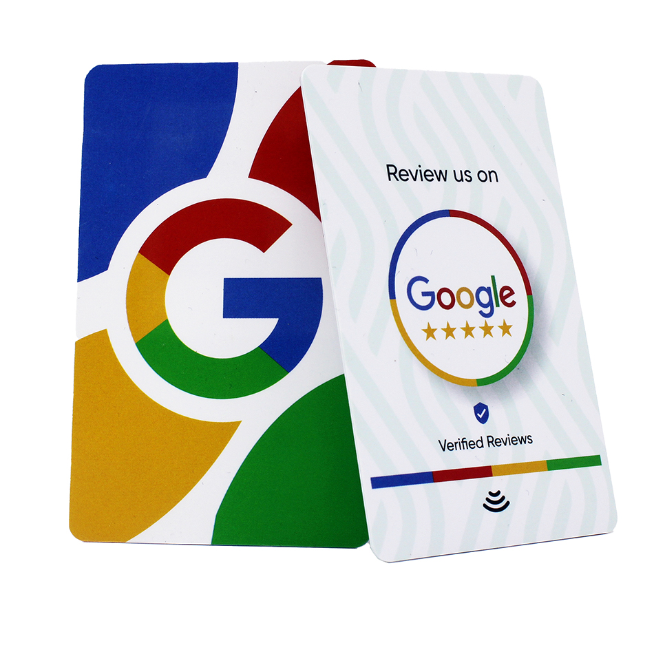 Google Review NFC Tap & Review Business Card Tag (White) 9x5cm Google Review NFC Tap & Review Business Card Tag (White) 9x5cm