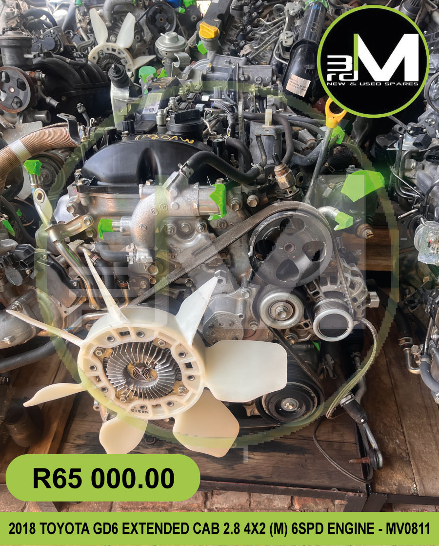2018 TOYOTA GD6 EXTENDED CAB 2.8 4X2 (M) 6SPD ENGINE - MV0811 - Private Seller