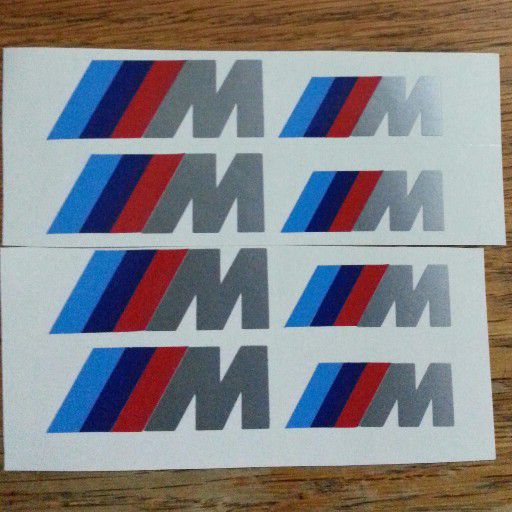 Set off 8 BMW M Logo brake caliper stickers decals - Private Seller