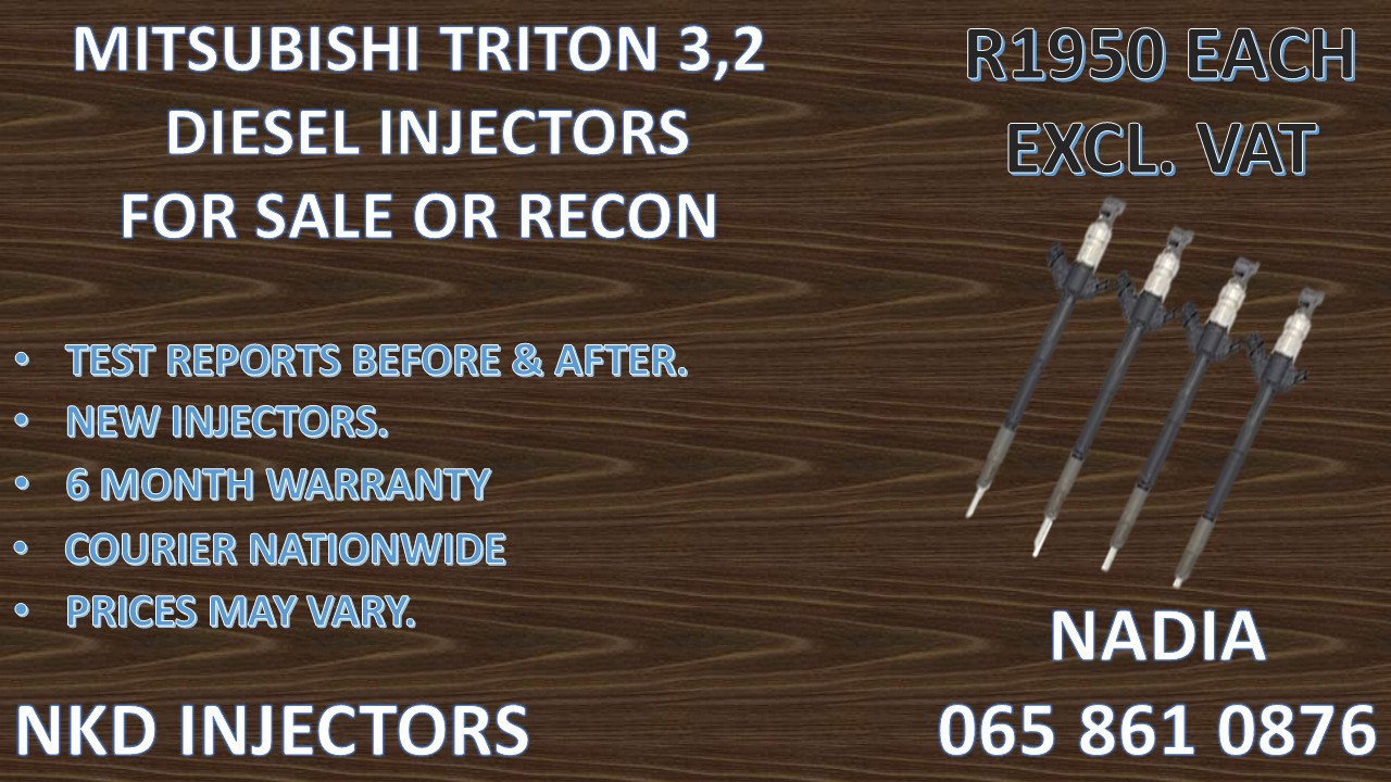 DIESEL INJECTORS FOR SALE FOR MITSUBISHI TRITON 3.2 - Private Seller DIESEL INJECTORS FOR SALE FOR MITSUBISHI TRITON 3.2 - Private Seller