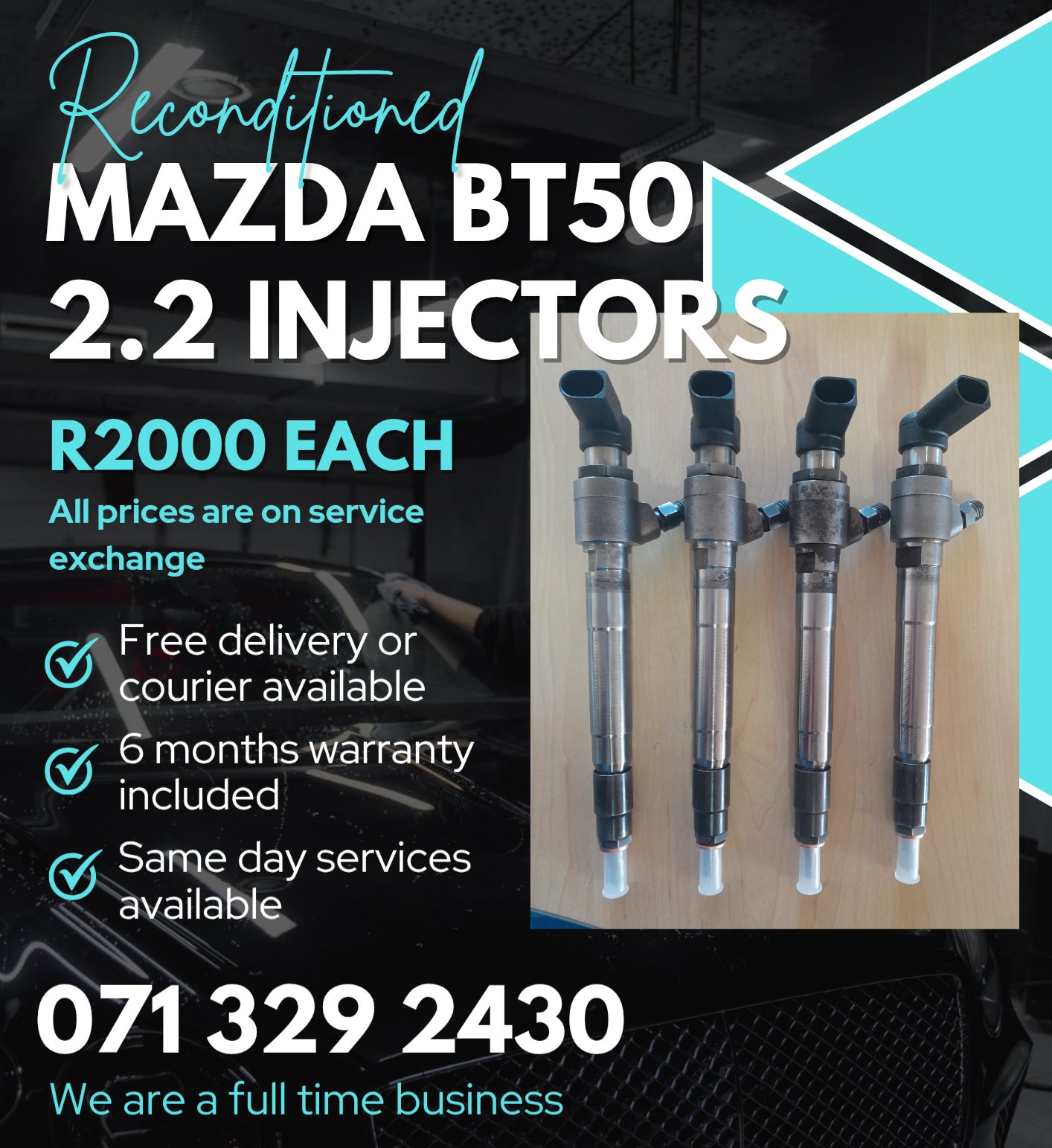 MAZDA BT50 2.2 DIESEL INJECTORS FOR SALE WITH WARRANTY - Private Seller MAZDA BT50 2.2 DIESEL INJECTORS FOR SALE WITH WARRANTY - Private Seller