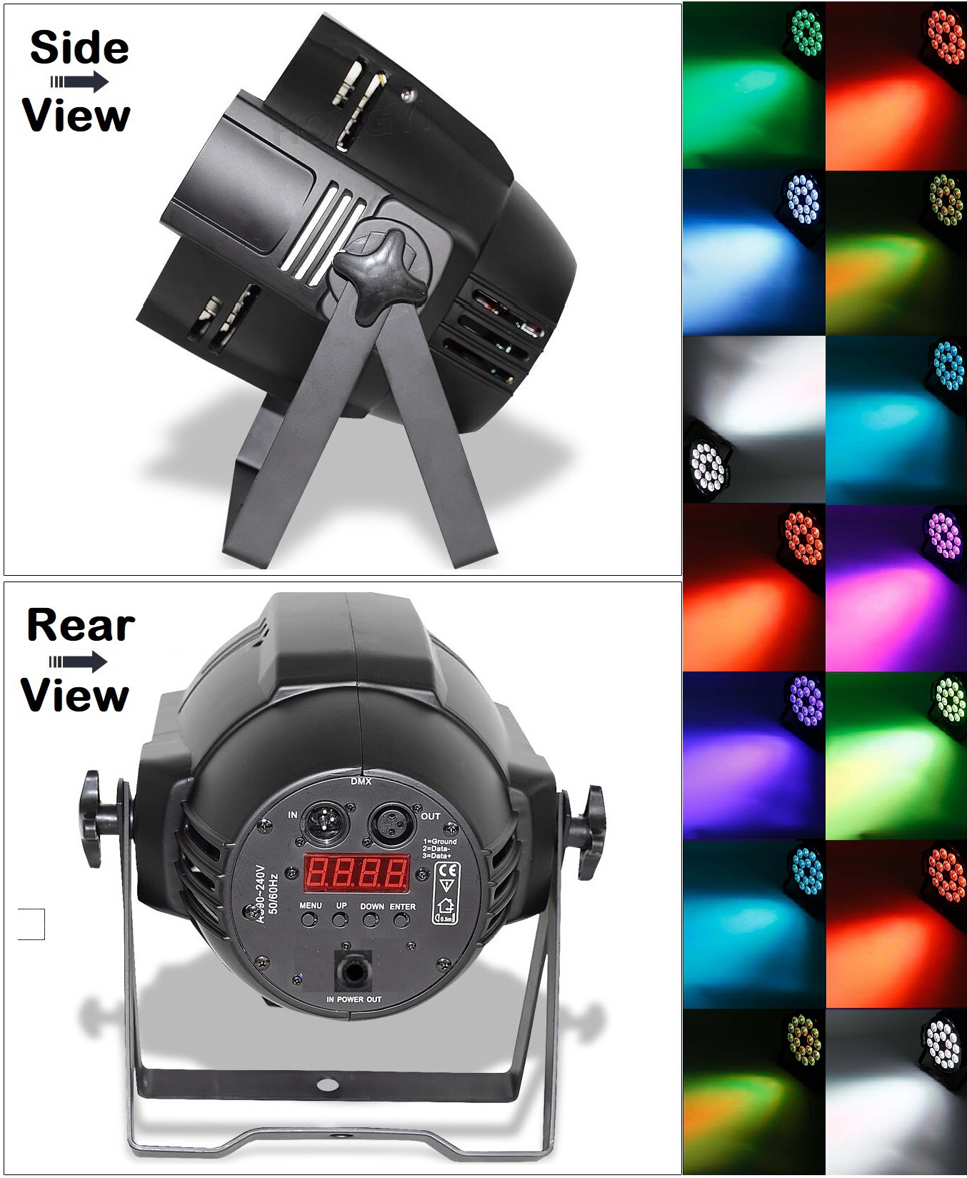Professional Disco Stage DJ Party Wash LED Light DMX512 PARCAN 6in1 RGBWA-UV.NEW