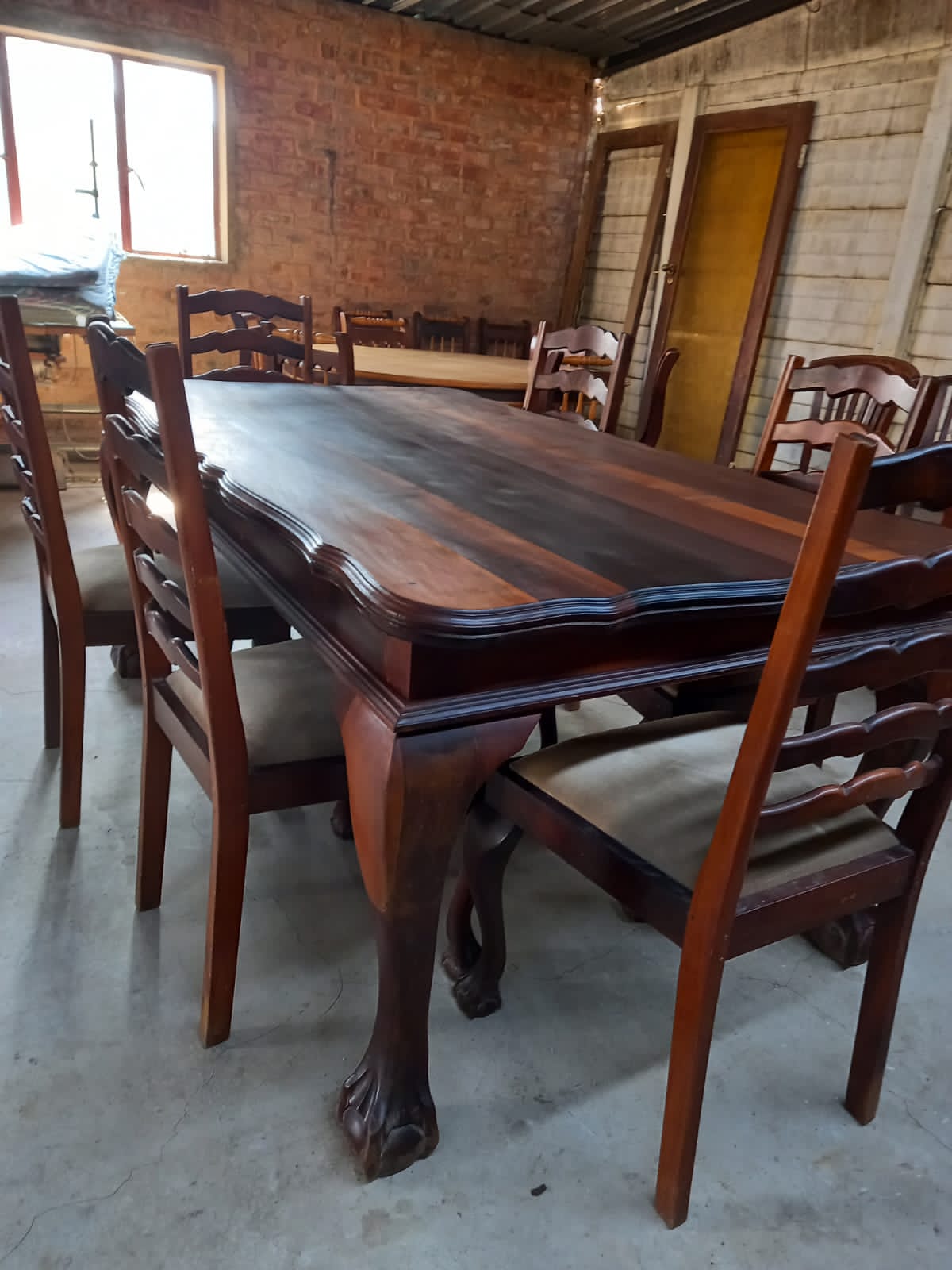 Large Ball & Claw Dining Table & Chairs