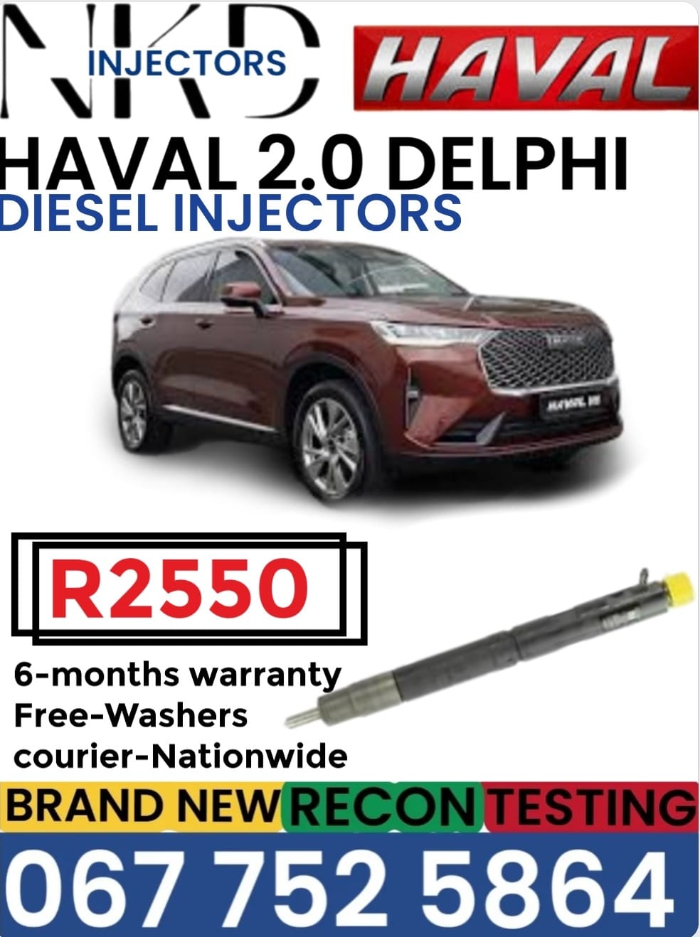 Haval 2.0L Delphi Diesel injectors - Private Seller Haval 2.0L Delphi Diesel injectors - Private Seller