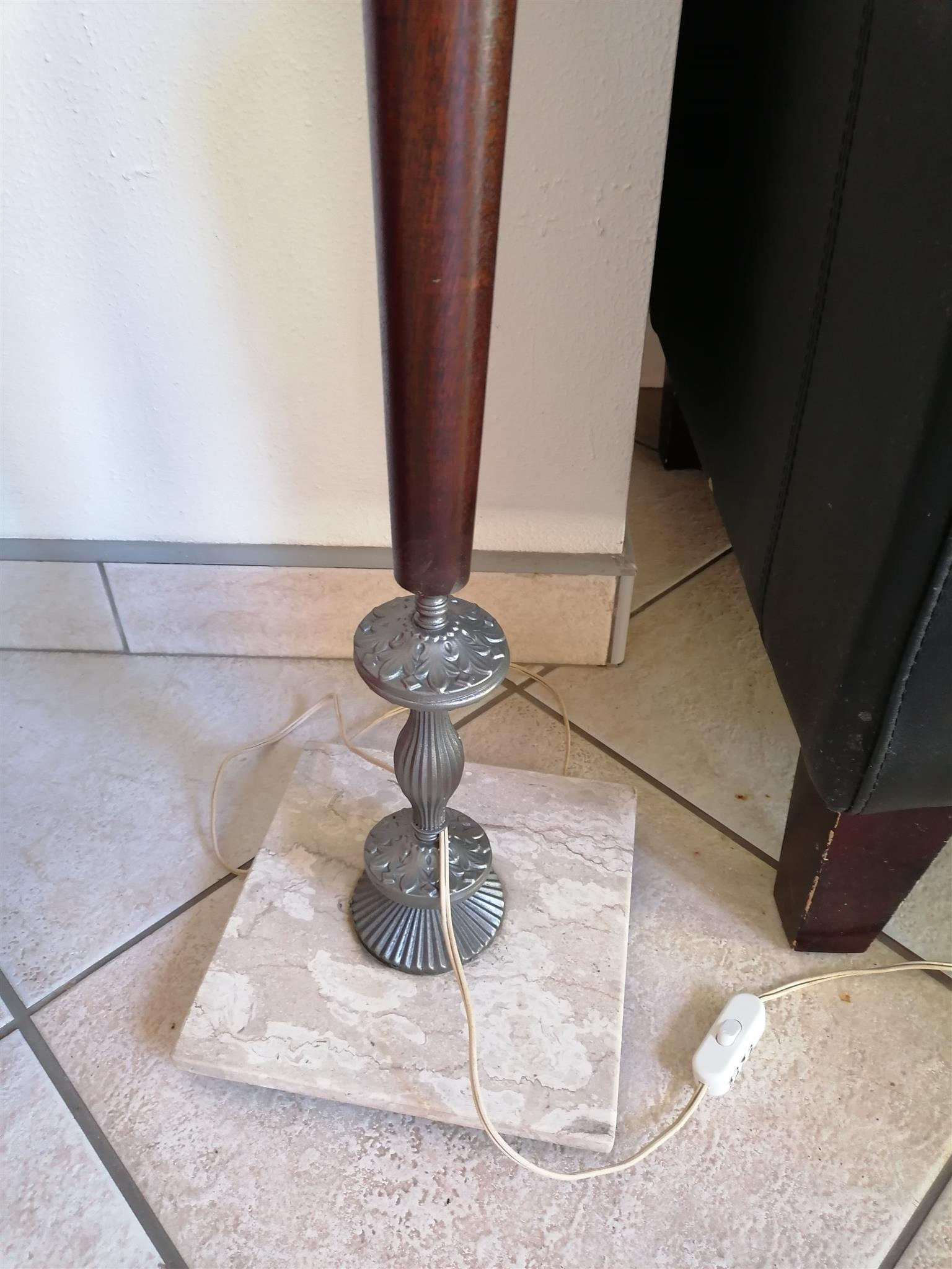 Vintage 2 arm lamp on marble base