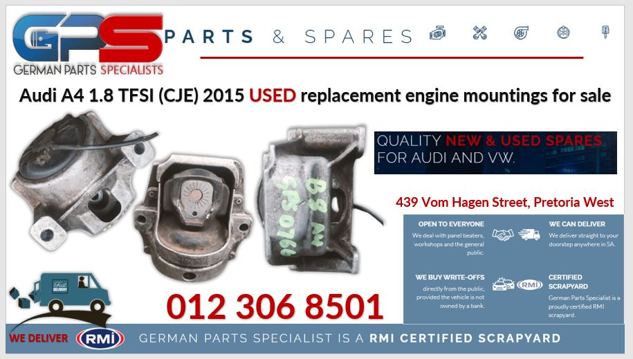 Audi A4 1.8 TFSI (CJE) 2015 used replacement engine mountings for sale - Private Seller Audi A4 1.8 TFSI (CJE) 2015 used replacement engine mountings for sale - Private Seller