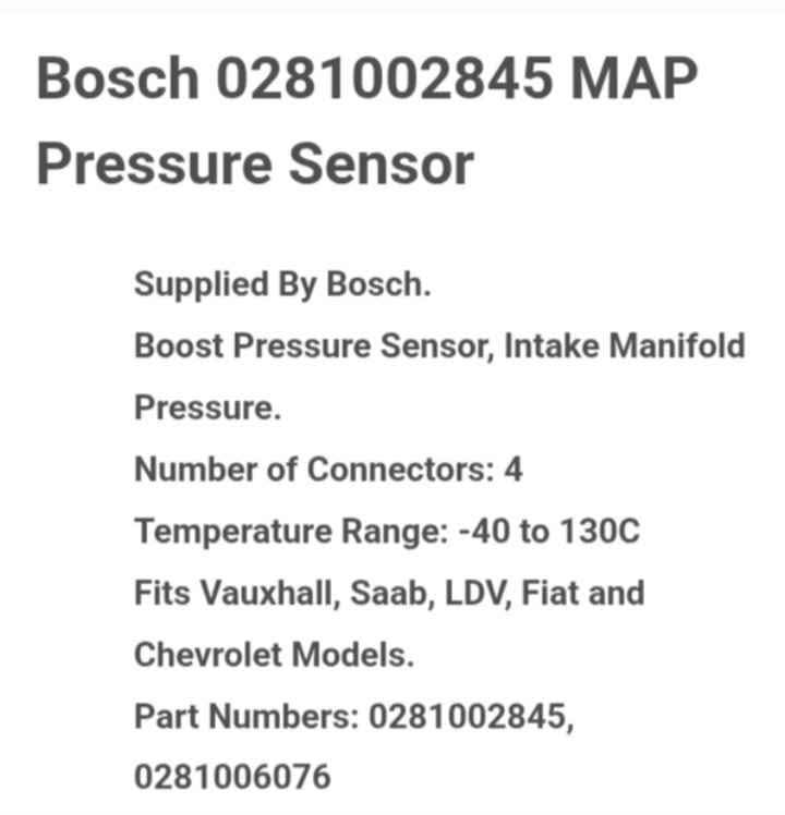 Bosch MAP sensor - Private Seller