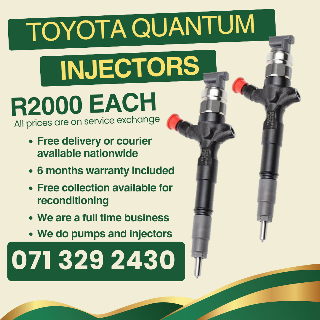 TOYOTA QUANTUM 2.5 INJECTORS FOR SALE WITH WARRANTY INCLUDED - Private Seller TOYOTA QUANTUM 2.5 INJECTORS FOR SALE WITH WARRANTY INCLUDED - Private Seller