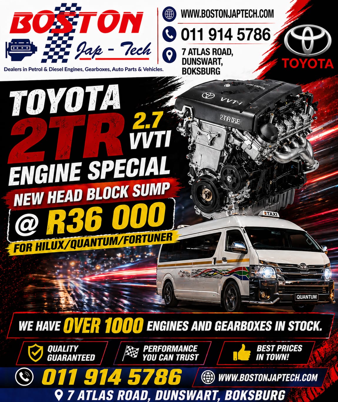 Toyota 2TR 2.7 VVTI Engine special - Private Seller Toyota 2TR 2.7 VVTI Engine special - Private Seller