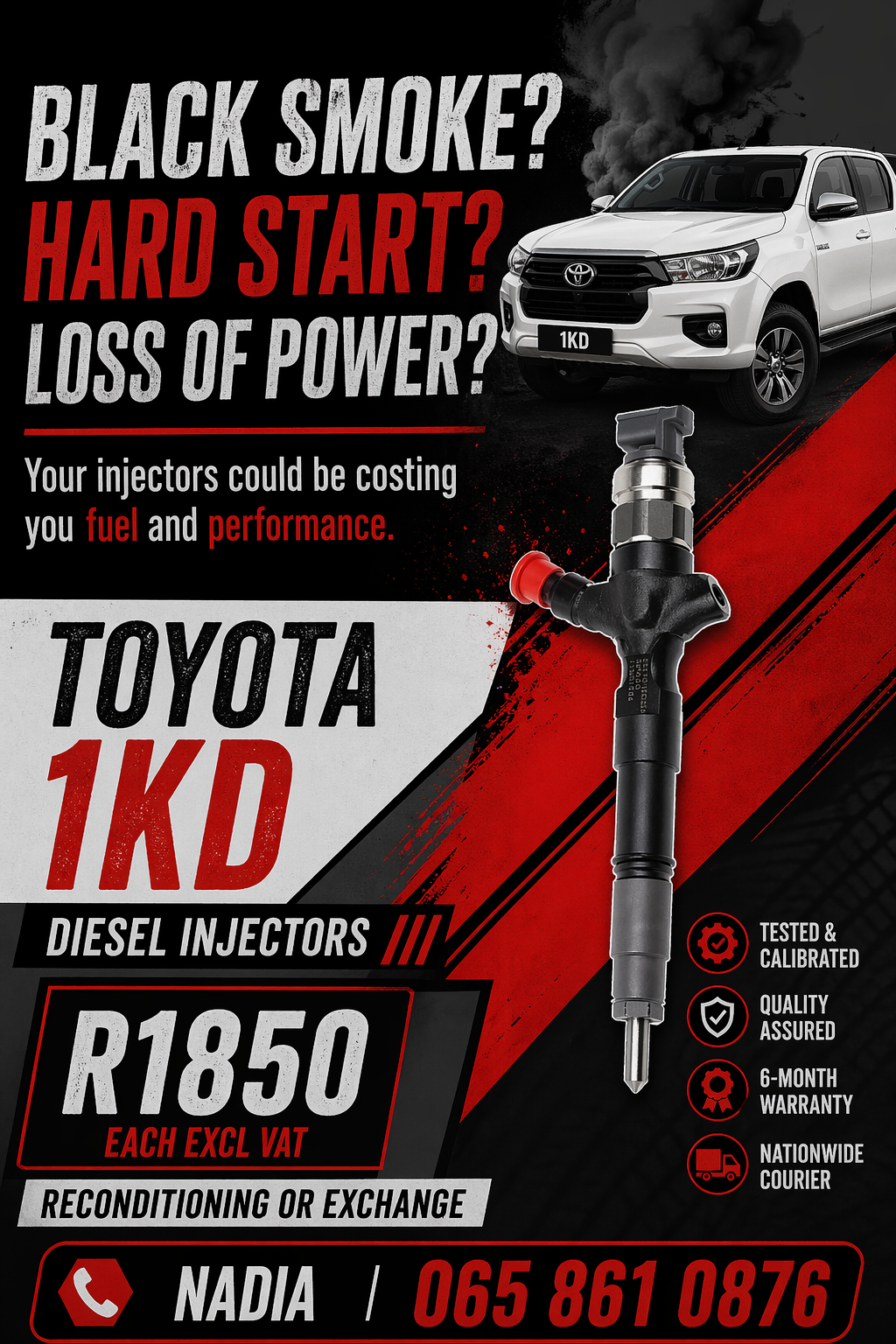 NATIONWIDE NEW DIESEL INJECTORS FOR SALE FOR TOYOTA 1KD - Private Seller NATIONWIDE NEW DIESEL INJECTORS FOR SALE FOR TOYOTA 1KD - Private Seller