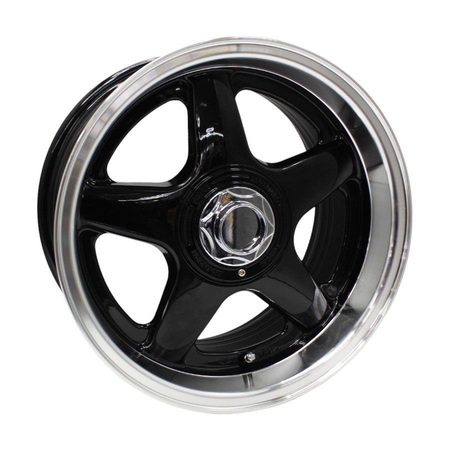 15″ M7902 4/100 & 4/108 Gloss Black Machine Lip Alloy Wheels