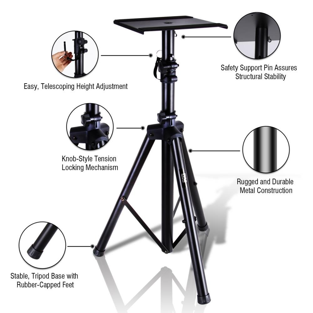 Heavy Duty TriPod Speaker Stand Telescopic Adjustable In Black Colour. Brand New