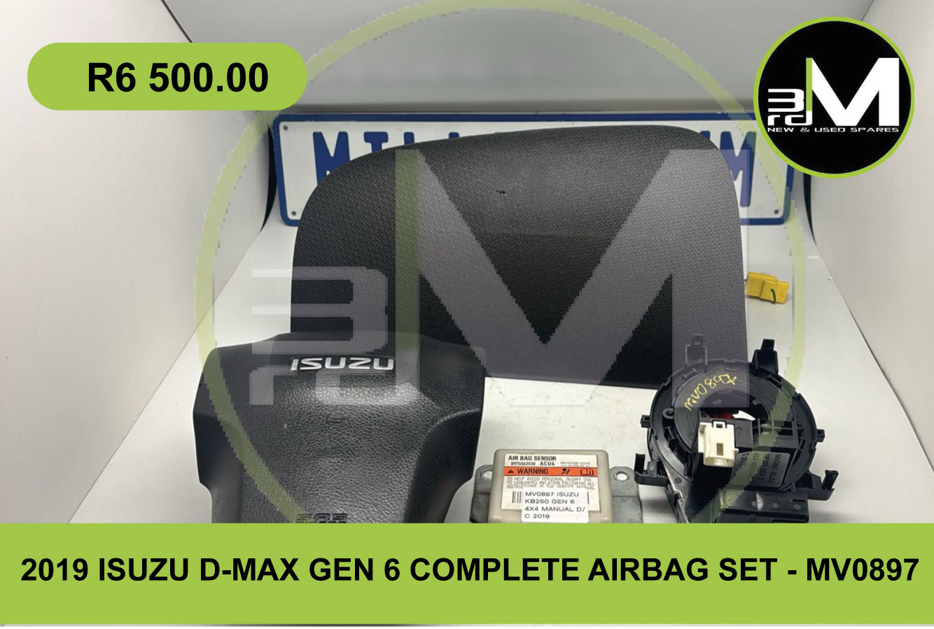 2019 ISUZU D-MAX GEN 6 COMPLETE AIRBAG SET - MV0897 - Private Seller 2019 ISUZU D-MAX GEN 6 COMPLETE AIRBAG SET - MV0897 - Private Seller