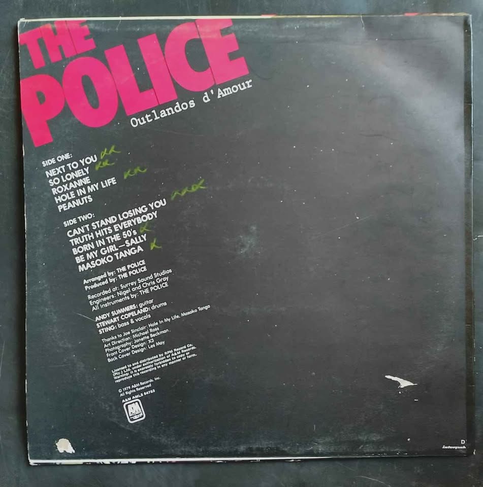 The Police - Outlandos D'Amour LP Record