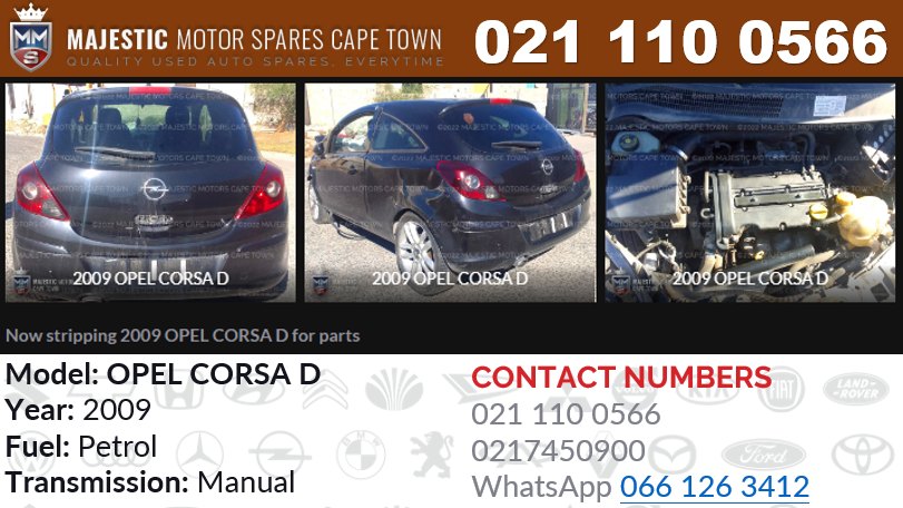 Now stripping 2009 OPEL CORSA D for parts - Private Seller Now stripping 2009 OPEL CORSA D for parts - Private Seller