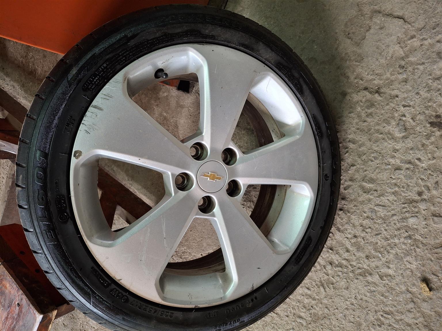 3 x rims and tyres. One hit a pothole. 225x45x17.