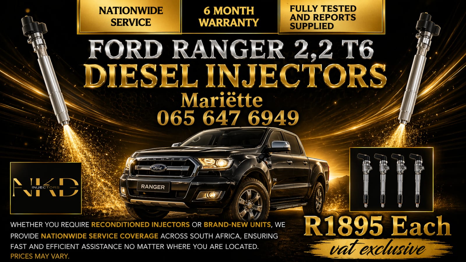 TEST REPORTS VIA WHATSAPP RANGER 2.2 DIESEL INJECTORS - Private Seller TEST REPORTS VIA WHATSAPP RANGER 2.2 DIESEL INJECTORS - Private Seller