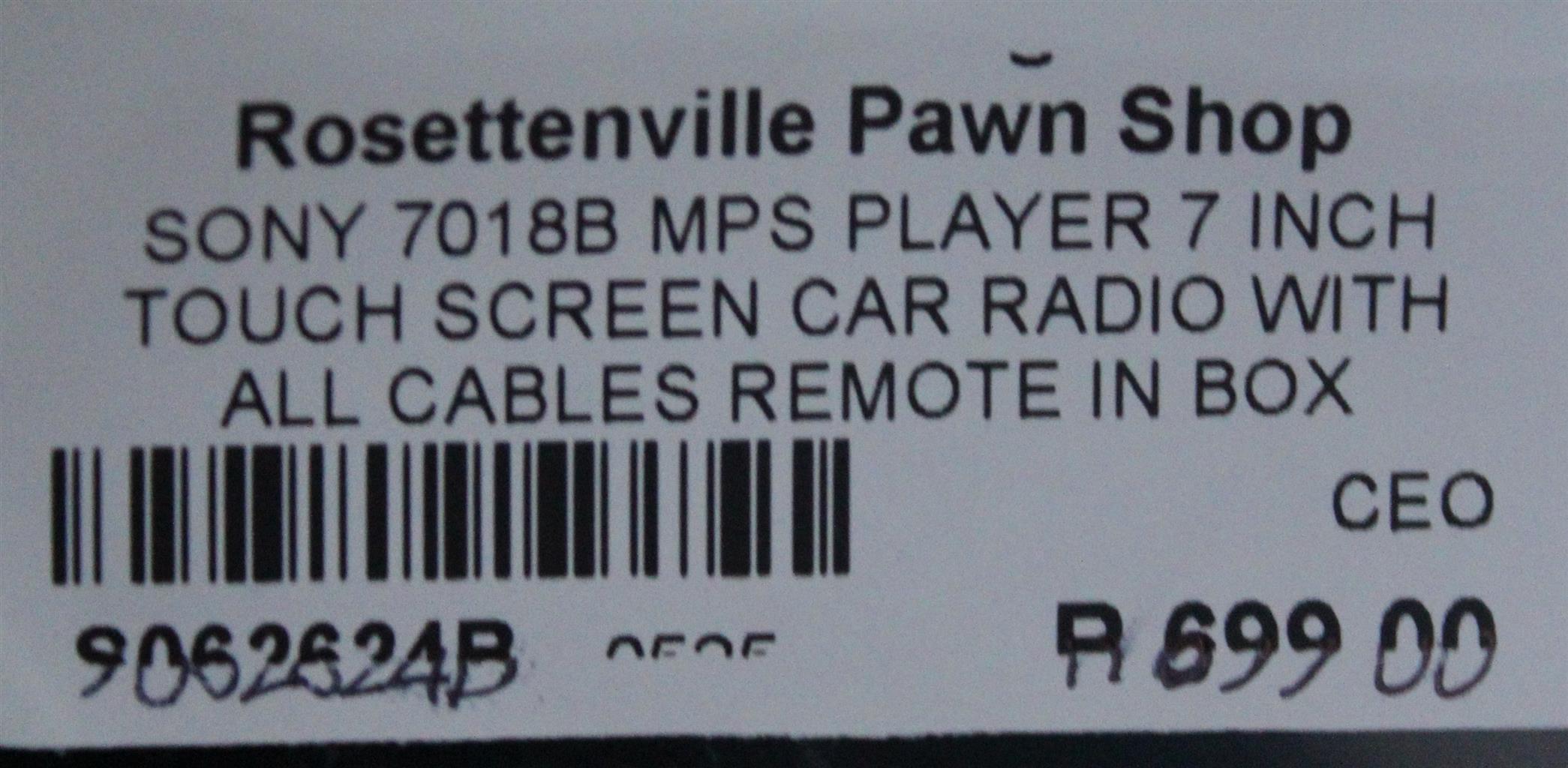 SONY 7018B MPS PLAYER 7INCH TOUCHSCREEN CAR RADIO W/ALL CABLES REMOTE S06262624B