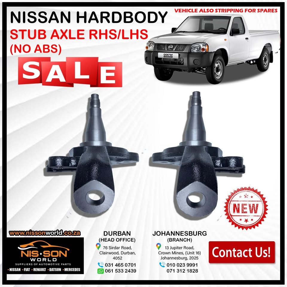 NISSAN HARDBODY STUB AXLES LHS/RHS - Private Seller NISSAN HARDBODY STUB AXLES LHS/RHS - Private Seller