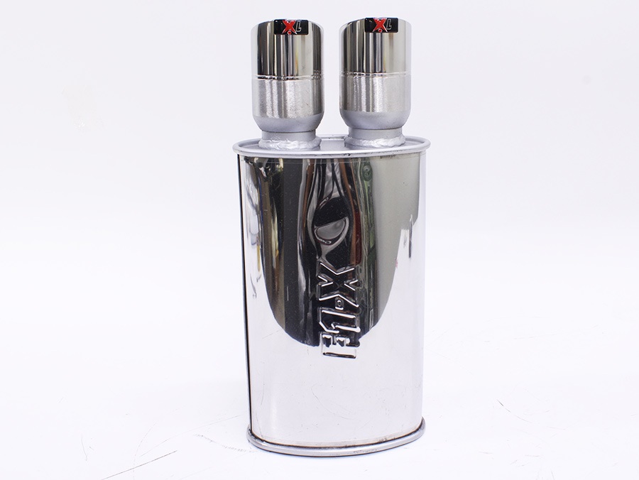 1X FM76 76mm Stainless Steel Twin Exhaust Backbox