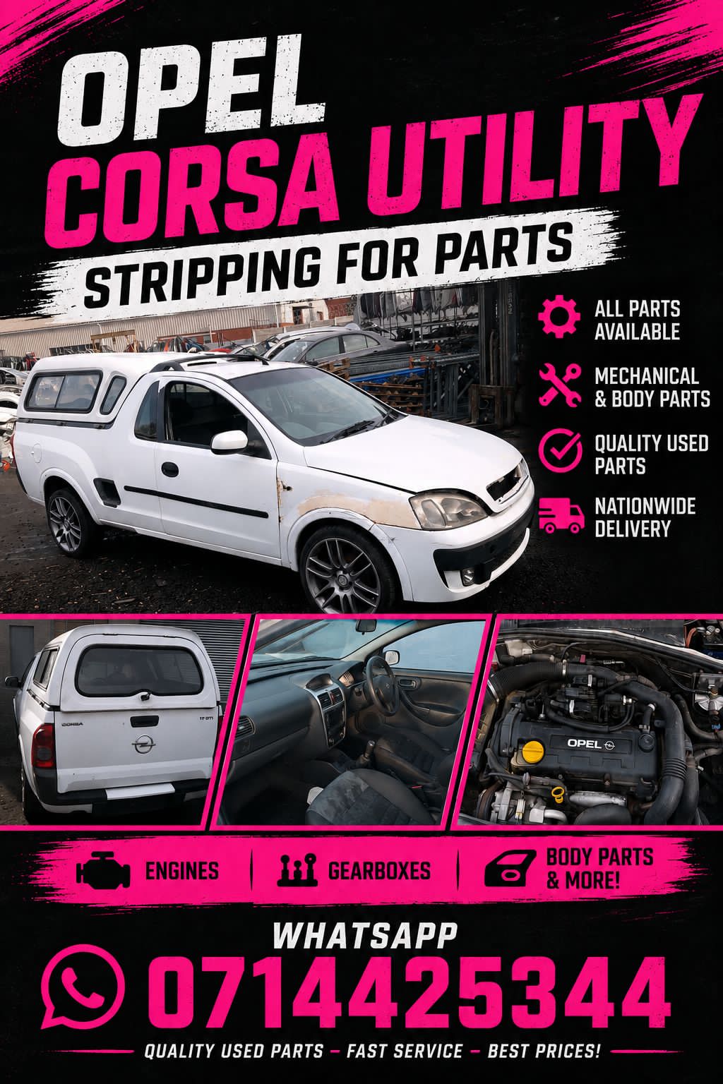 Opel Corsa Utility 1.7Dti (OD-014) - Stripping for parts - Private Seller Opel Corsa Utility 1.7Dti (OD-014) - Stripping for parts - Private Seller