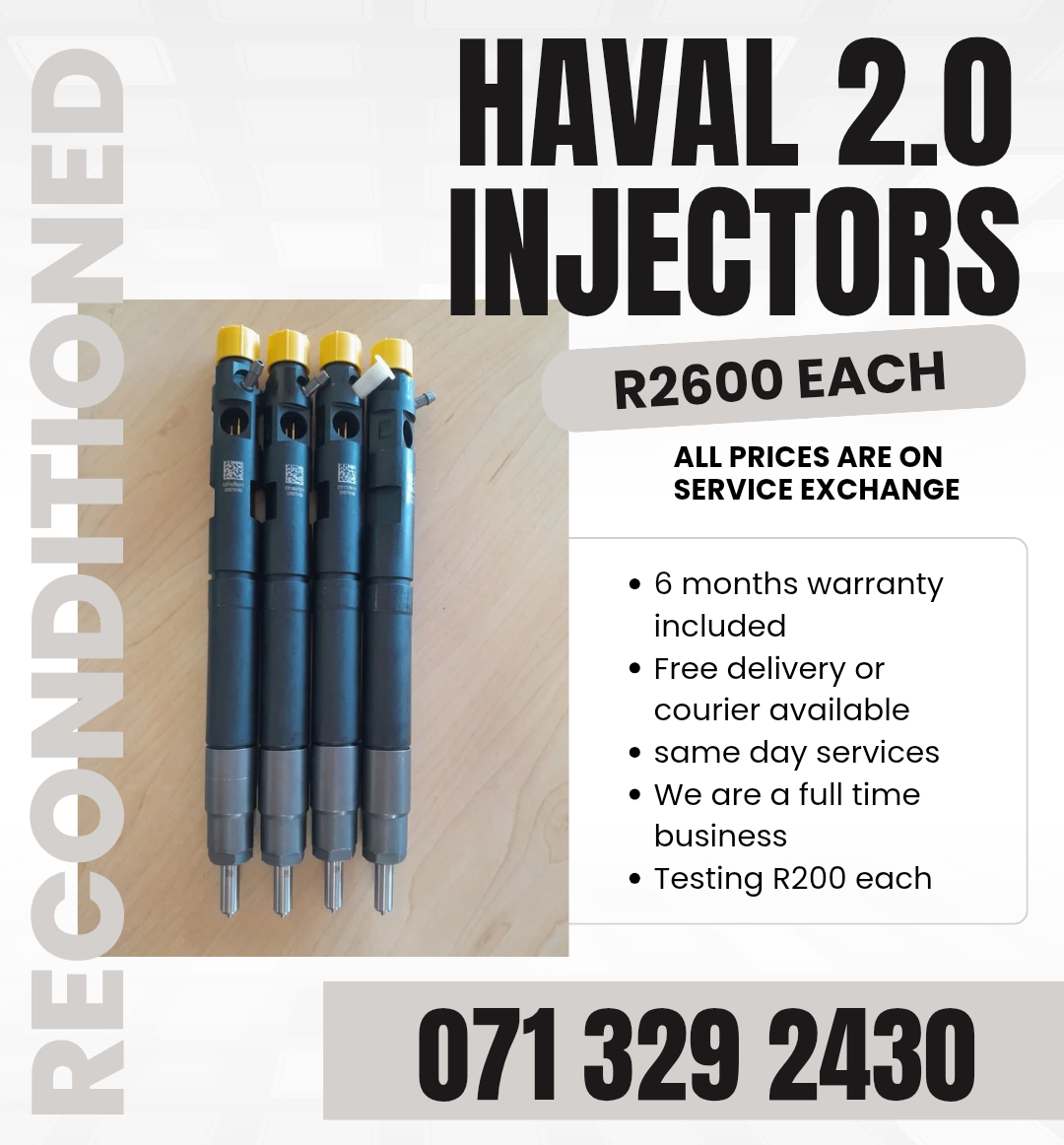 HAVAL 2.0 INJECTORS FOR SALE WITH WARRANTY - Private Seller HAVAL 2.0 INJECTORS FOR SALE WITH WARRANTY - Private Seller