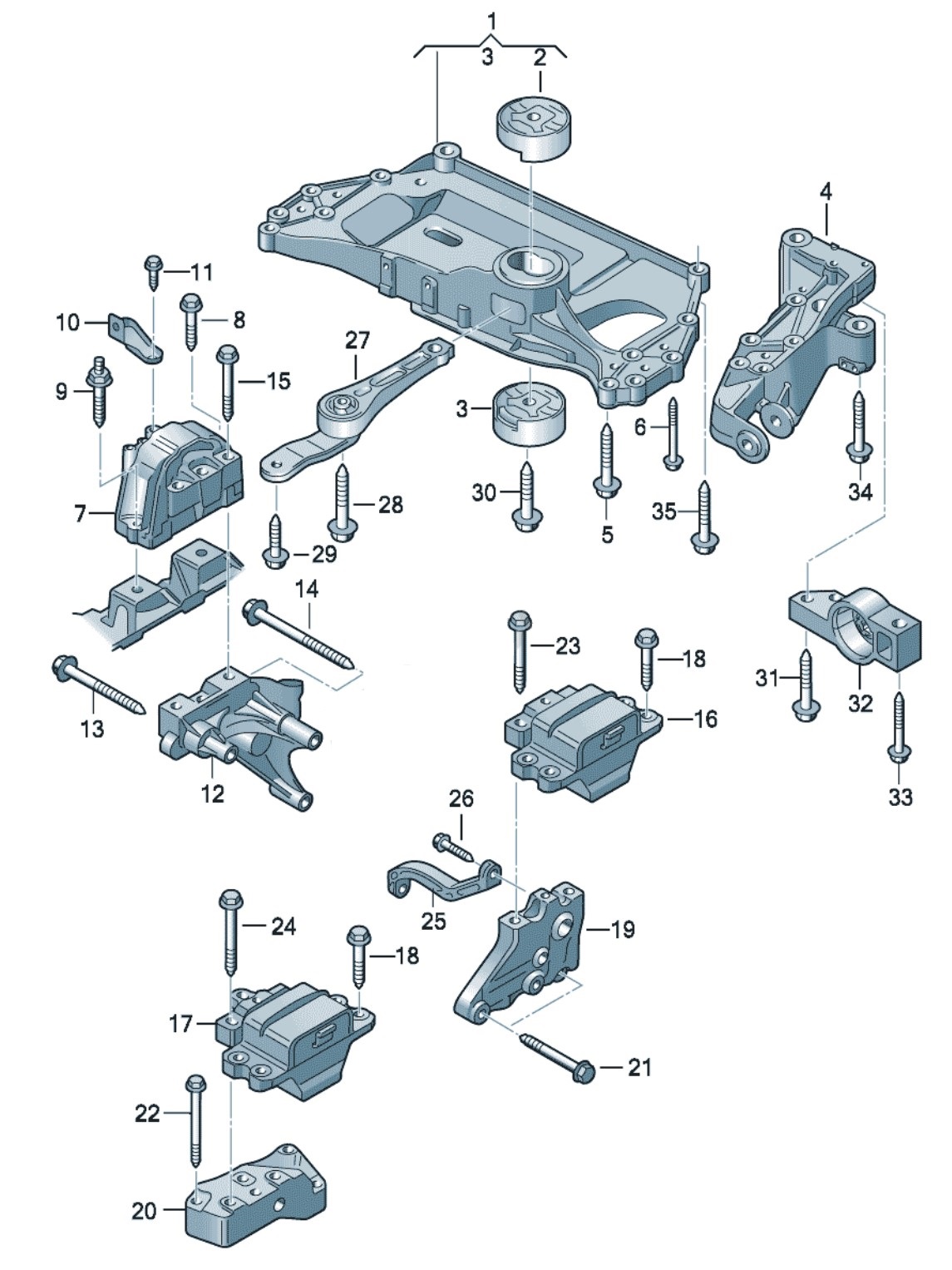 VW 1.4 TSI Mountings for Engine and transmission