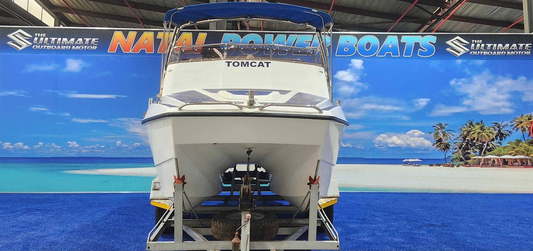 TOMCAT 19 FT ON TRAILER 2 X 115 HP MERCURY 4 STROKES