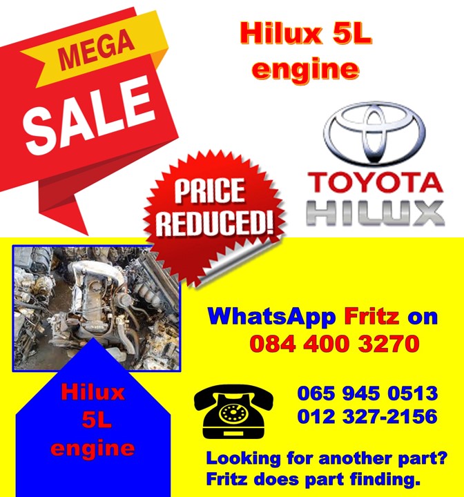 Toyota Hilux 5 L engine for sale. - Private Seller Toyota Hilux 5 L engine for sale. - Private Seller