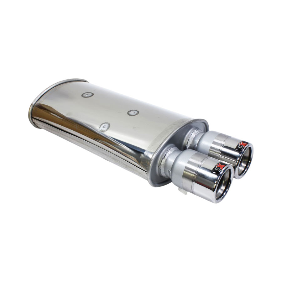 1X Racing Stainless Steel Backbox with Sidesweep Twinpipe